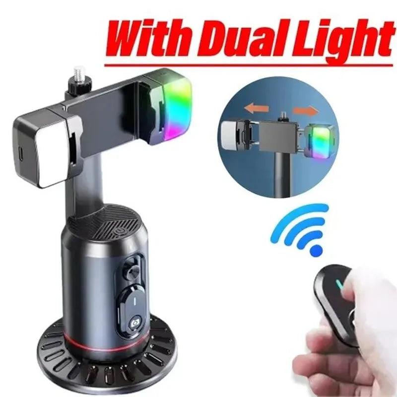 FANGTUOSI 360 Rotation Follow-up Gimbal Stabilizer Monopod Desktop Tracking Gimbal with Remote for Phone Tiktok Live Photography
