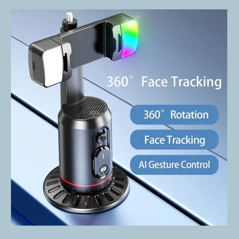 New Q02 360 Rotation Follow-up Gimbal Stabilizer Monopod Desktop Tracking Gimbal with Remote for Phone Tiktok Live Photography