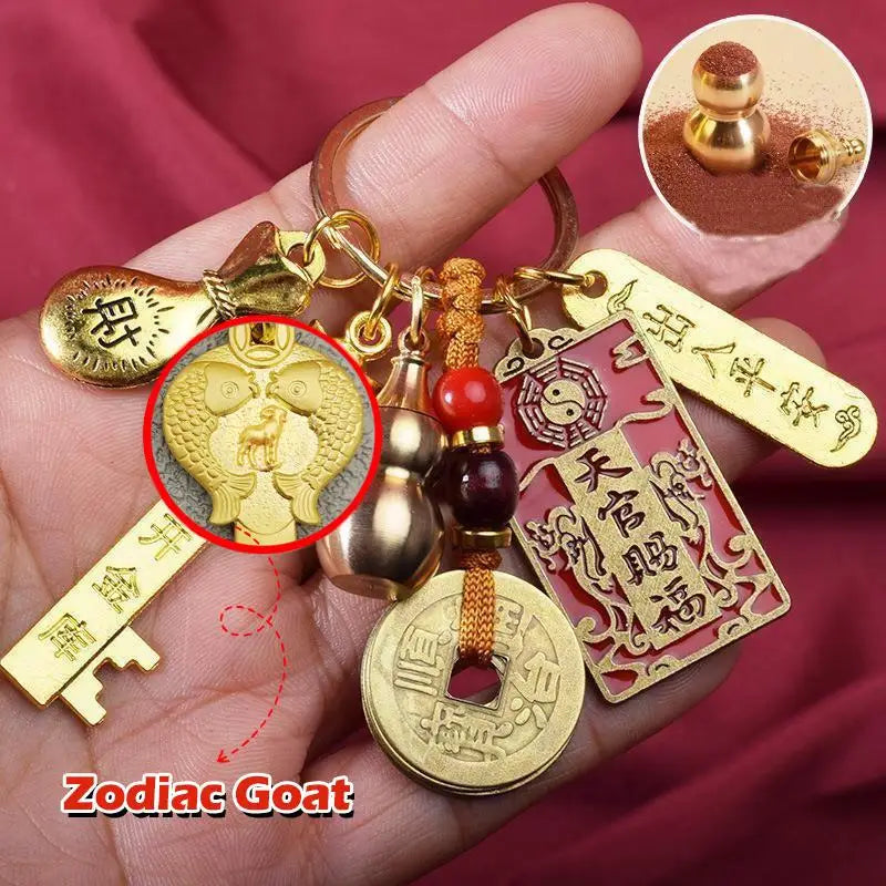 Chinese Zodiac Blessing Keychain 2026 New Year Gifts for Friends Lucky Charm for Car Keys Bags Valentine's Day Birthday Gift