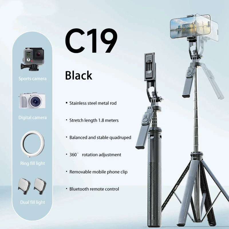 C17 Selfie Stick Intelligent Ai Mobile Follow-Up Anti Shake Retractable Pan Tilt Automatic Camera Tool Phone Holder