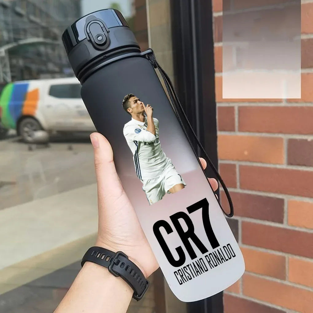 Cristiano Ronaldo Sports Water Bottle Leak Proof Colorful Plastic Cup Drinking Outdoor Travel Portable Gym Fitness Jugs gift