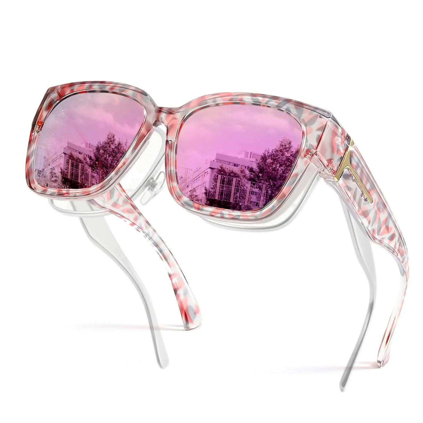 Coolear Fit Over Sunglasses Mens Womens Polarised, Wear Over Glasses Sunglasses Ladies Sun Spectacles for Driving Walking Sport UV400 Protection