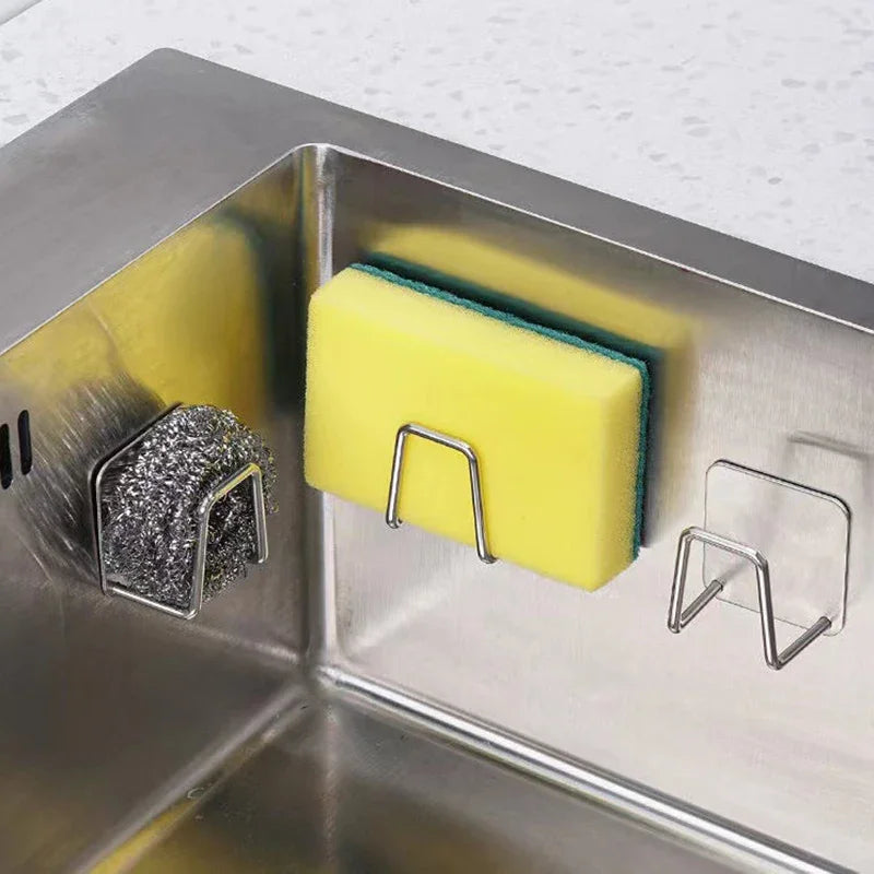 Stainless Steel Sink Sponge Holder – Self-Adhesive Kitchen Sink Rack