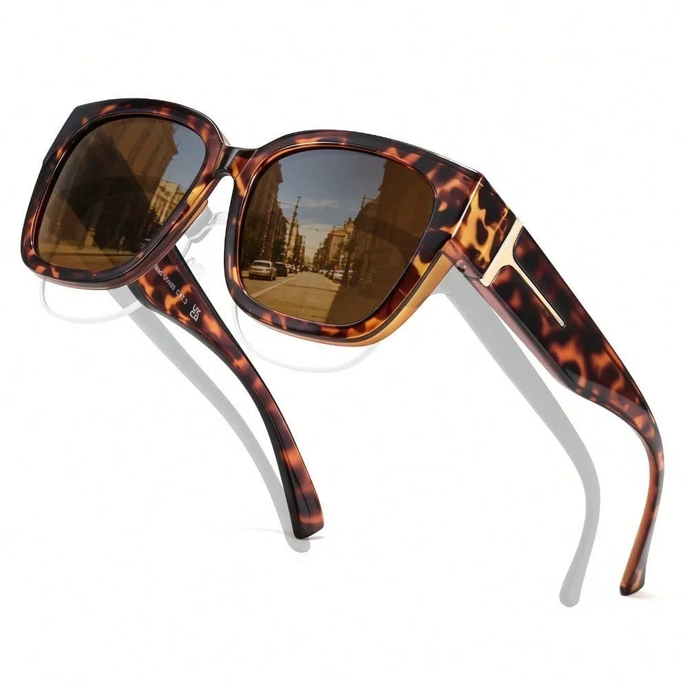 Coolear Fit Over Sunglasses Mens Womens Polarised, Wear Over Glasses Sunglasses Ladies Sun Spectacles for Driving Walking Sport UV400 Protection