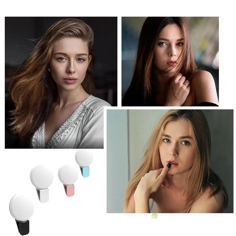 Light Mobile Phone Fill Flash Lens Portable LED External Fill Light Mini Circular Fill Light Clip For IPhone