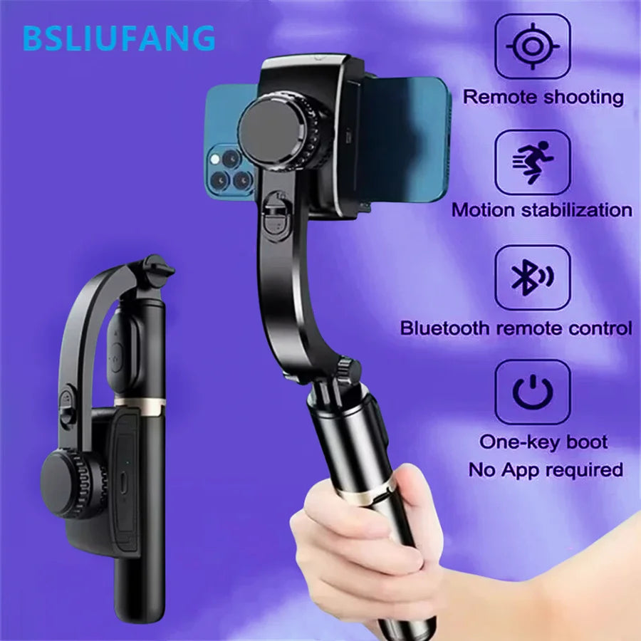 BSLIUFANG NEW mini 360 Rotation Following Shooting Mode Stabilizer Gimbal For Smartphone Live Photography Selfie Stick Tripod