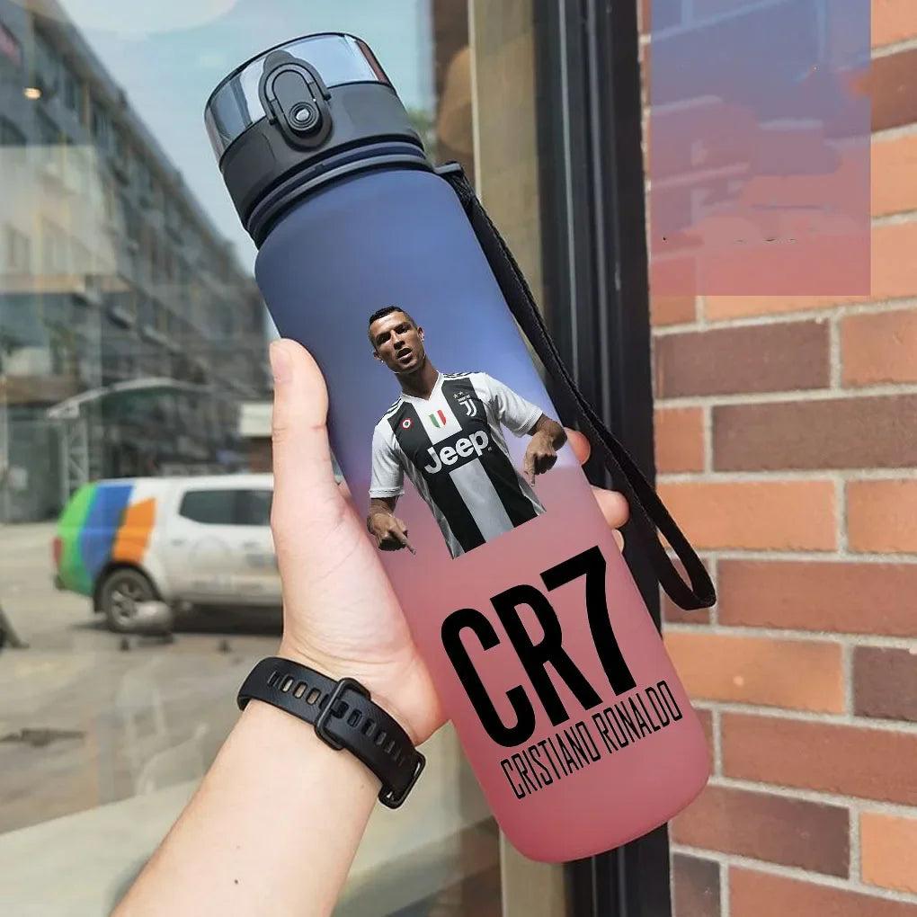 Cristiano Ronaldo Sports Water Bottle Leak Proof Colorful Plastic Cup Drinking Outdoor Travel Portable Gym Fitness Jugs gift