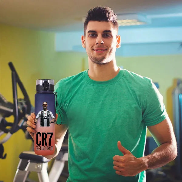 Cristiano Ronaldo Sports Water Bottle Leak Proof Colorful Plastic Cup Drinking Outdoor Travel Portable Gym Fitness Jugs gift