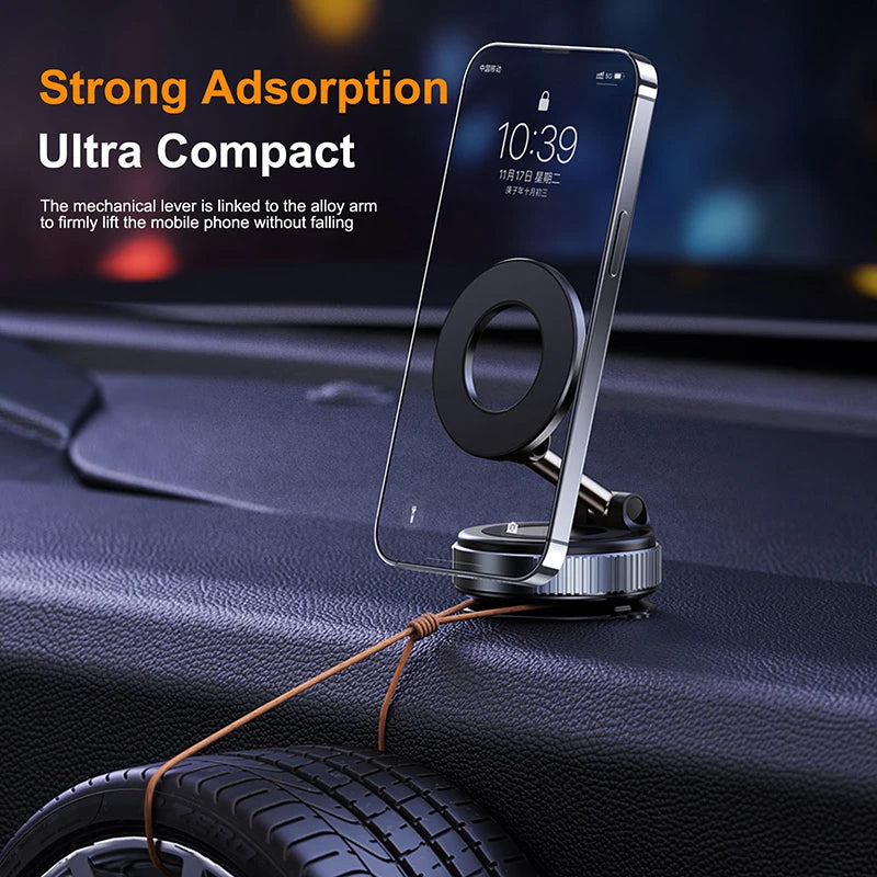 2026 New 360 ° Adjustable Suction Cup Phone Holder Vacuum Magnetic Car Phone Holder Magnetic Foldable Phone Holder Pocket Sized