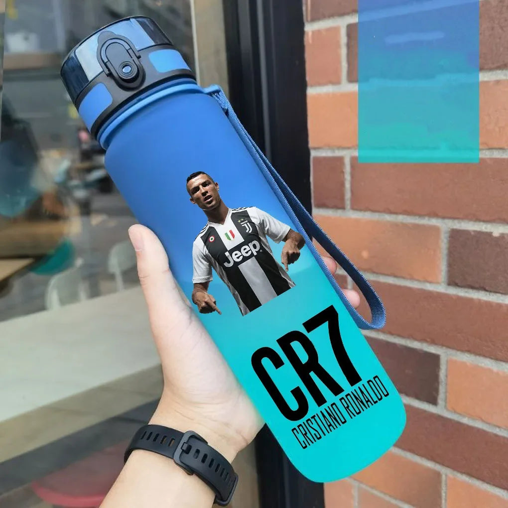Cristiano Ronaldo Sports Water Bottle Leak Proof Colorful Plastic Cup Drinking Outdoor Travel Portable Gym Fitness Jugs gift