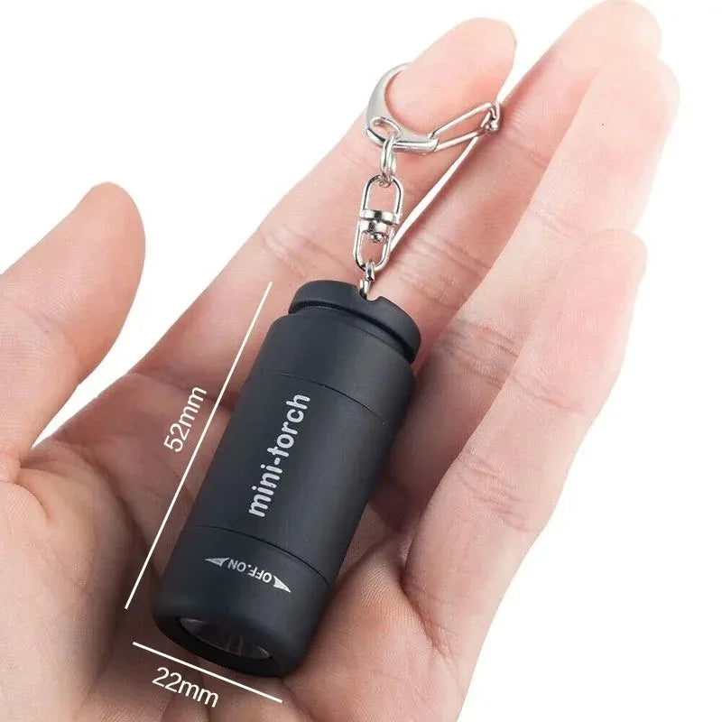 Micro LED Strong Light Pocket Keychain Flashlight USB Rechargeable Waterproof Outdoor Hiking Camping Mini Flashlight Pendant