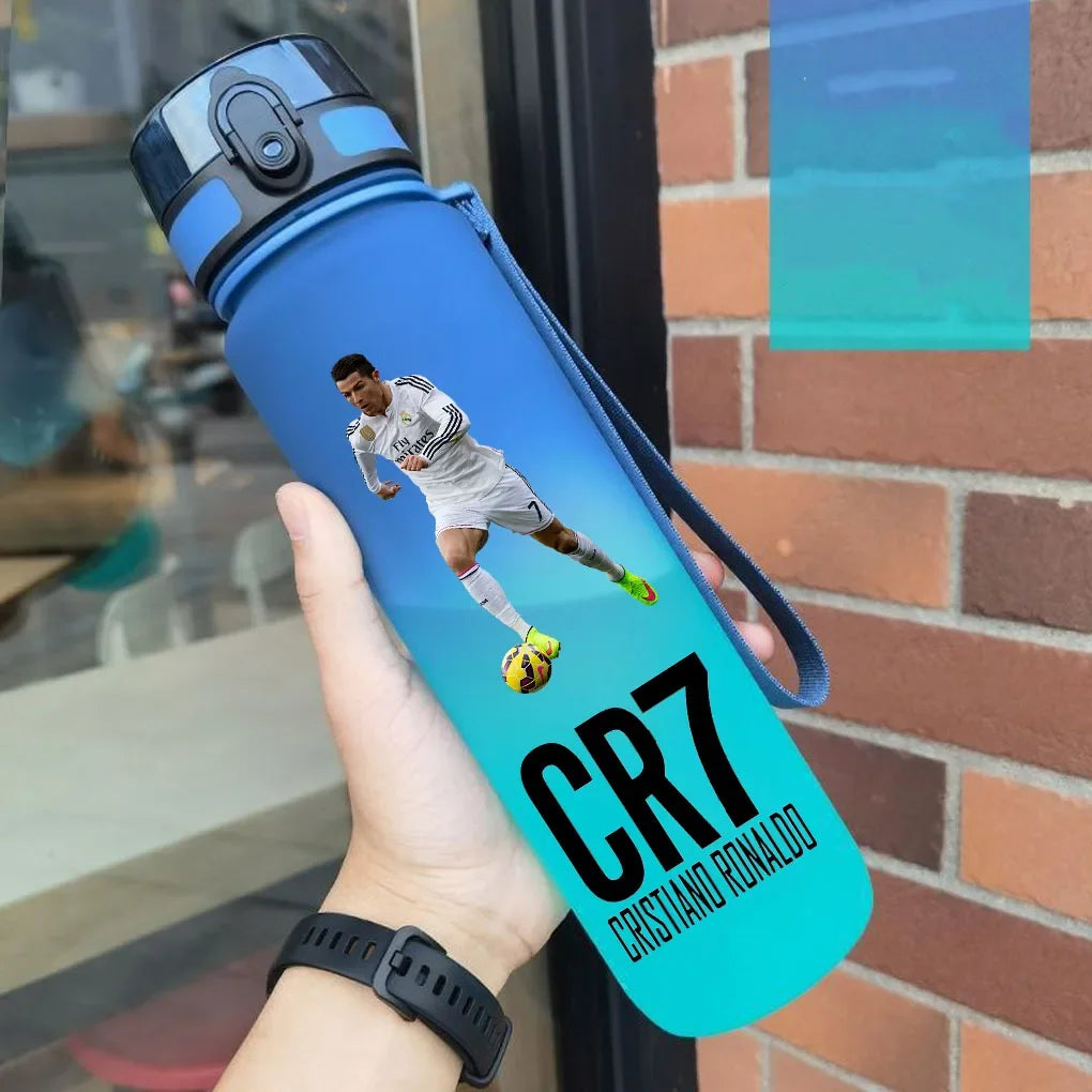 Cristiano Ronaldo Sports Water Bottle Leak Proof Colorful Plastic Cup Drinking Outdoor Travel Portable Gym Fitness Jugs gift