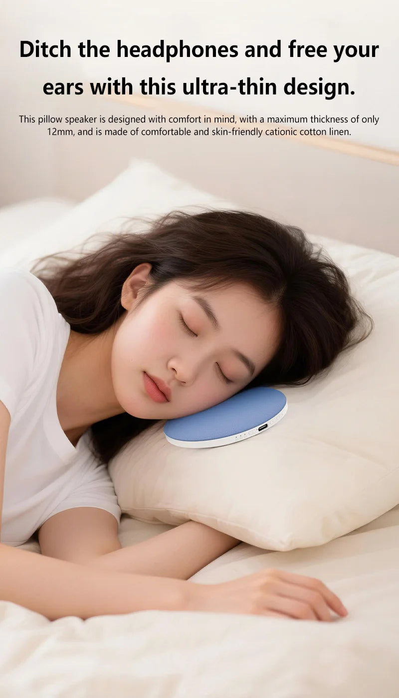 Under Pillow Bluetooth Sleep Speaker Portable Bedside Audio Device Soft Pillow Speaker for Relaxation Sleeping & Home Relaxation