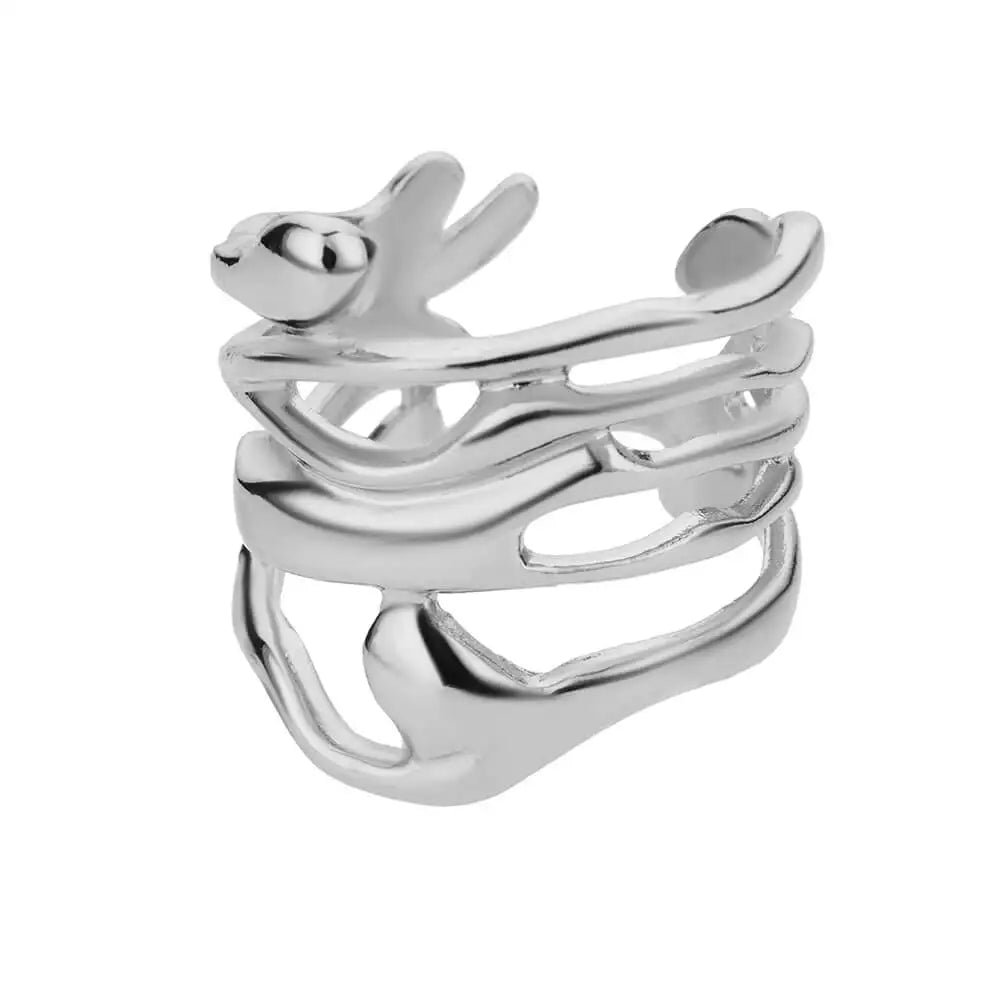 Stainless Steel Rings For Women 2026 Trend Open Gold Color Double Bead Ball Ring Wedding Aesthetic Jewelry Couple Gift anillos
