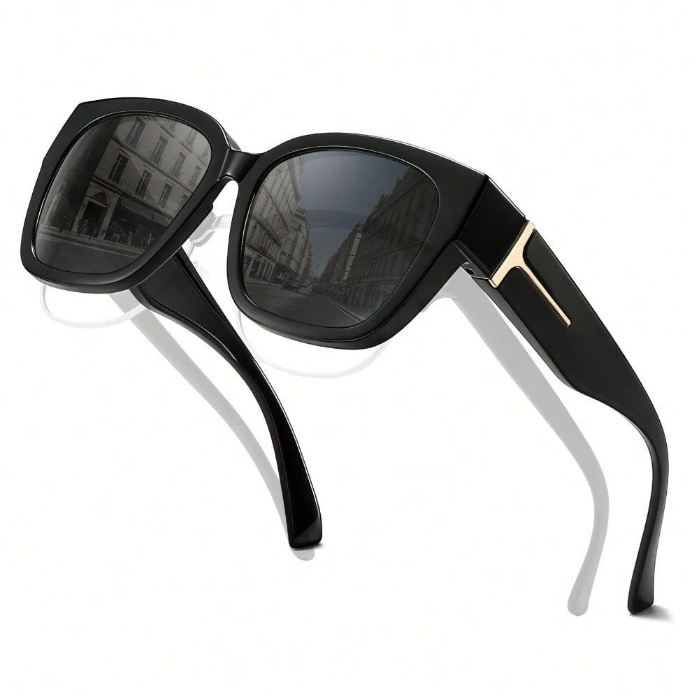 Coolear Fit Over Sunglasses Mens Womens Polarised, Wear Over Glasses Sunglasses Ladies Sun Spectacles for Driving Walking Sport UV400 Protection
