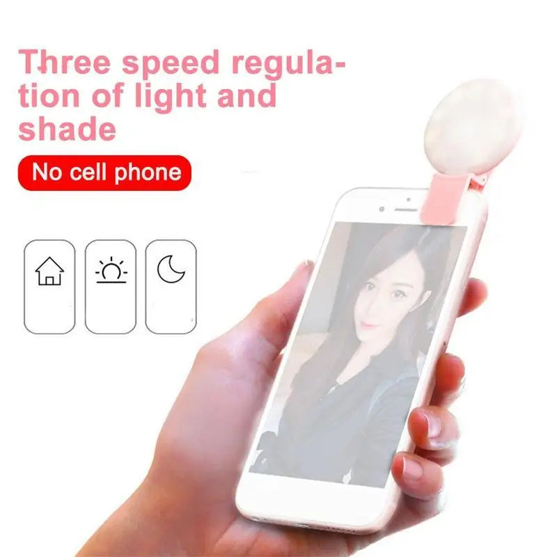 Light Mobile Phone Fill Flash Lens Portable LED External Fill Light Mini Circular Fill Light Clip For IPhone