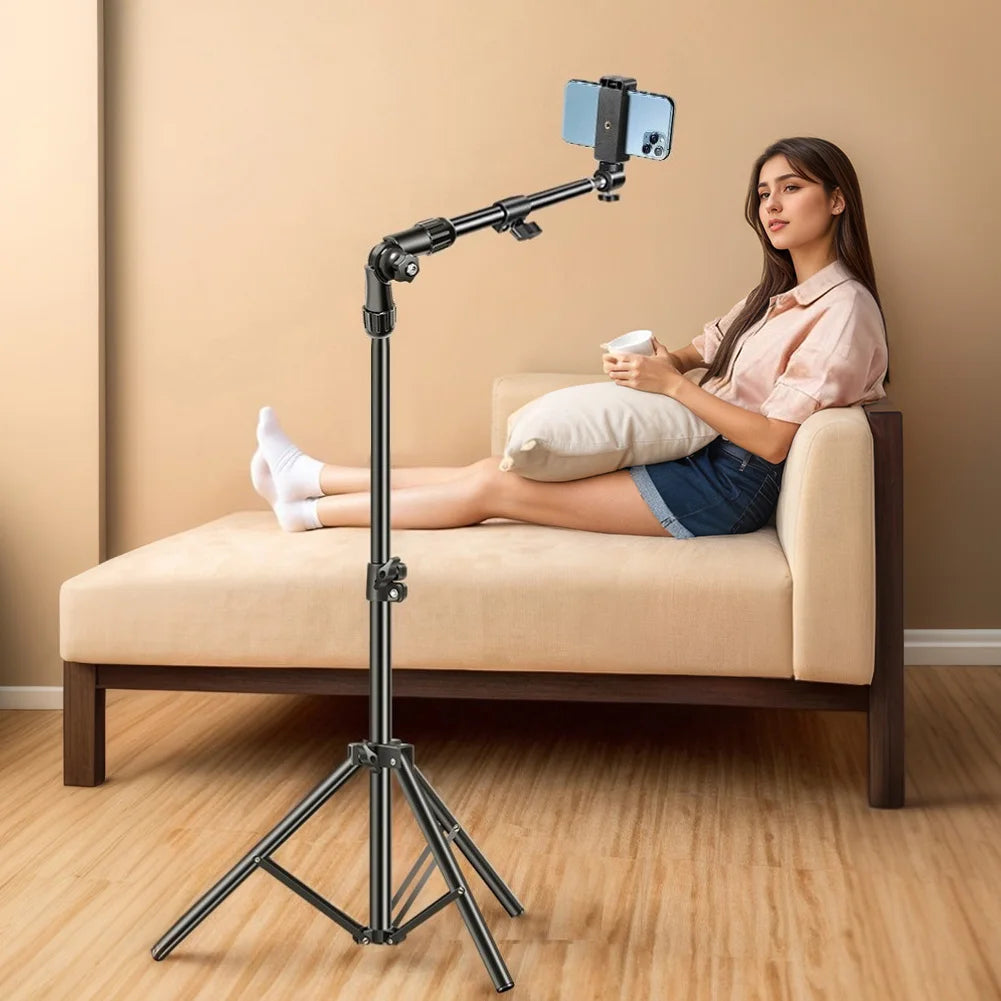 Horizontal Overhead Tripod Adjustable Cell Phone Tripod Stand Horizontal Stand for Recording