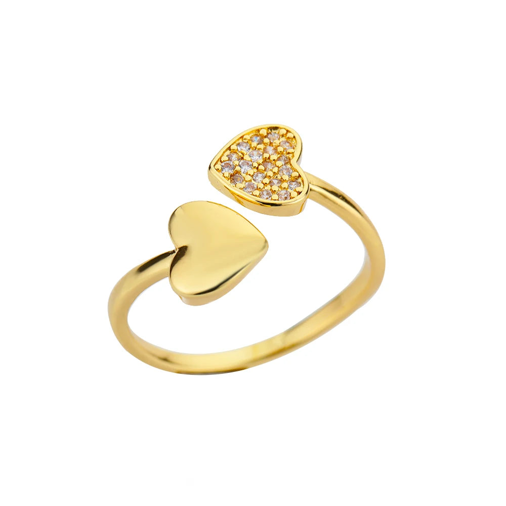 Stainless Steel Rings For Women 2026 Trend Open Gold Color Double Bead Ball Ring Wedding Aesthetic Jewelry Couple Gift anillos