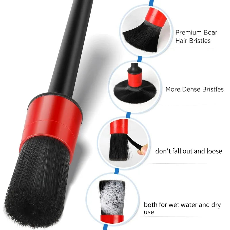 5-Piece Car Detailing Brush Set – Interior Cleaning Brushes