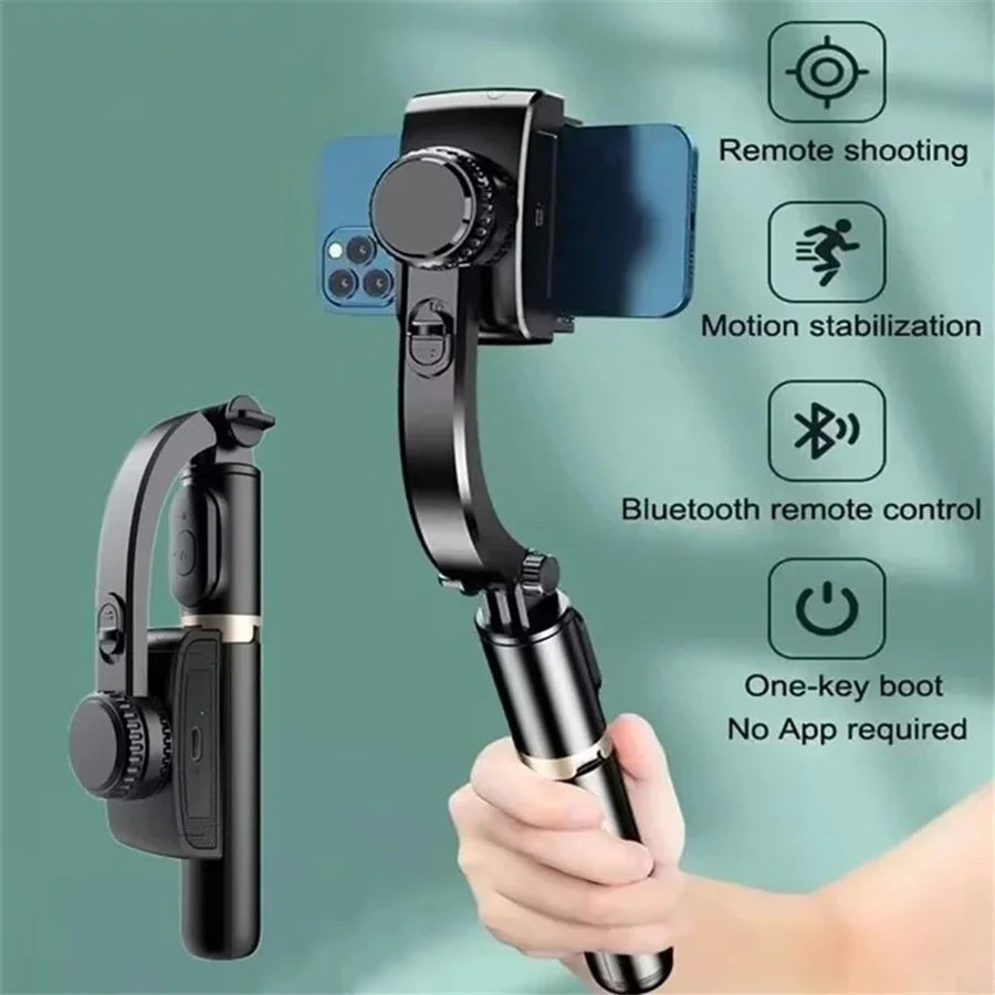 BSLIUFANG NEW mini 360 Rotation Following Shooting Mode Stabilizer Gimbal For Smartphone Live Photography Selfie Stick Tripod