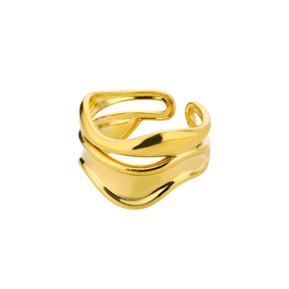 Stainless Steel Rings For Women 2026 Trend Open Gold Color Double Bead Ball Ring Wedding Aesthetic Jewelry Couple Gift anillos