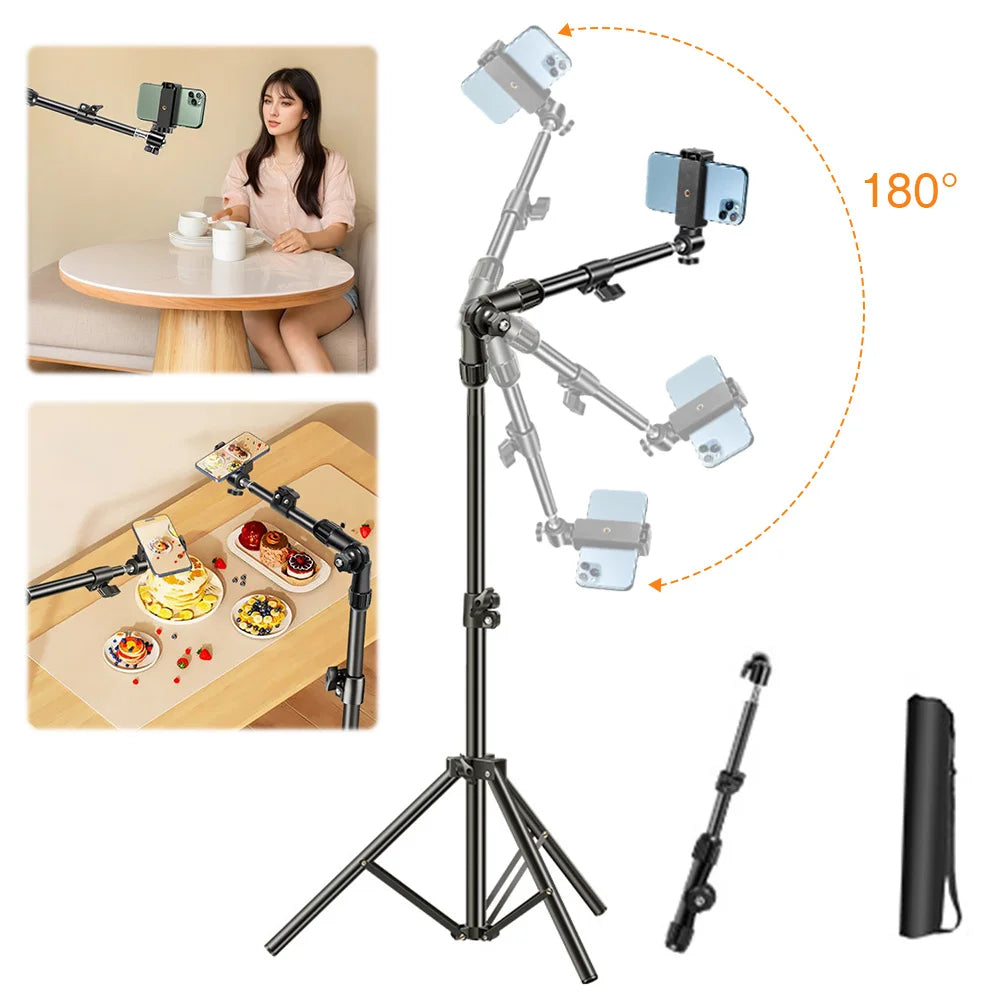 Phone Tripod Adjustable Cell Phone Tripod Stand for Filming Video Recording Live Stream
