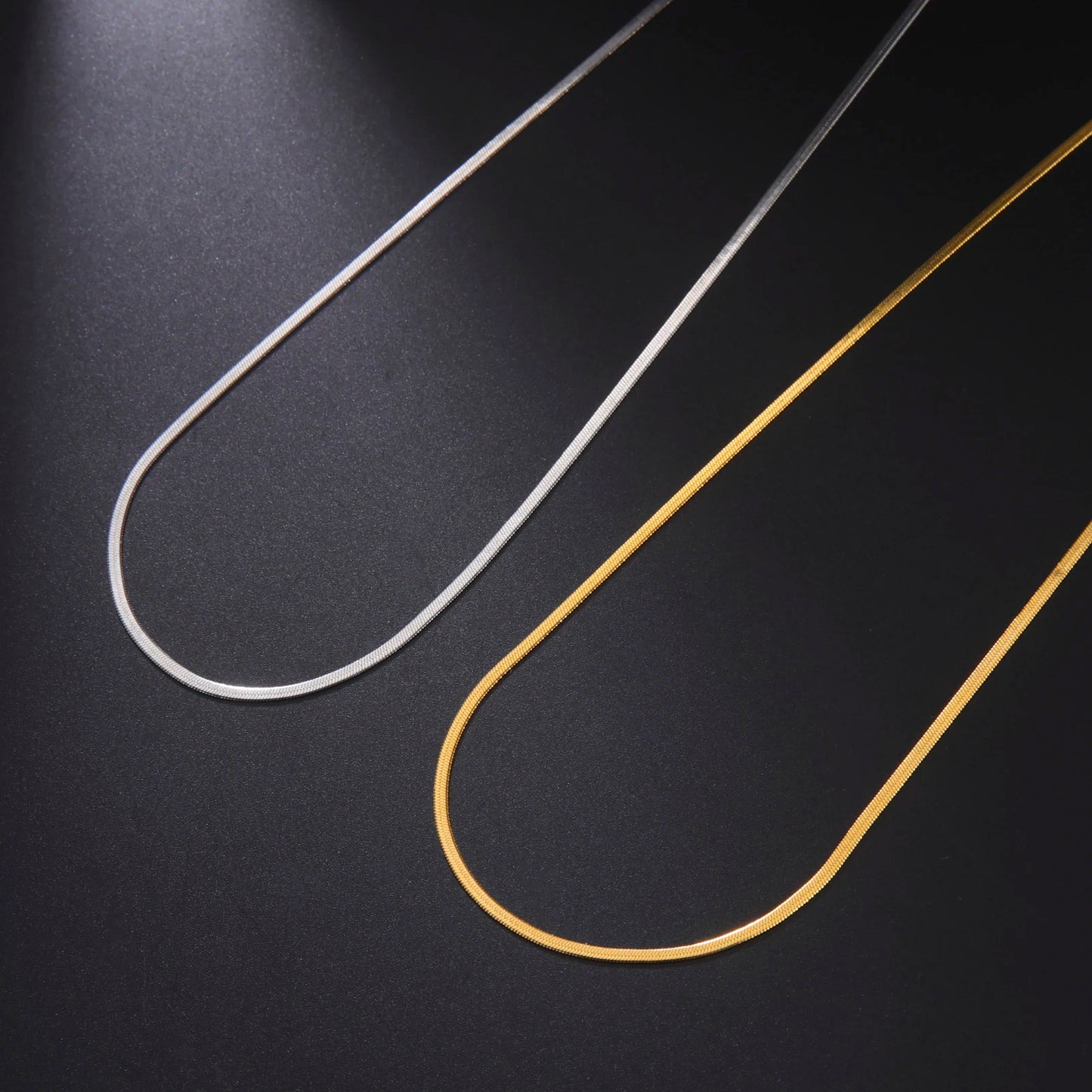 Skyrim Stainless Steel Snake Chain Necklace for Women Men Gold Color Herringbone Choker Neck Chains 2026 Trend Jewelry Gift Hot