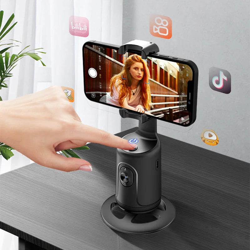 COOL DIER NEW P01 360 Rotation Gimbal Stabilizer AI Following Face Tracking Desktop Gimbal PTZ For Tiktok Smartphone Live