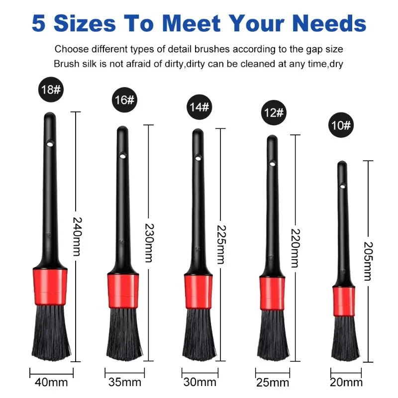 5-Piece Car Detailing Brush Set – Interior Cleaning Brushes