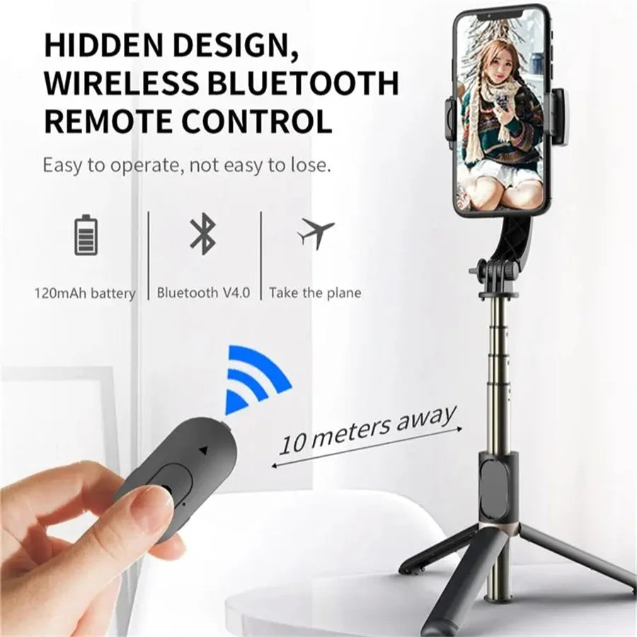 BSLIUFANG NEW mini 360 Rotation Following Shooting Mode Stabilizer Gimbal For Smartphone Live Photography Selfie Stick Tripod