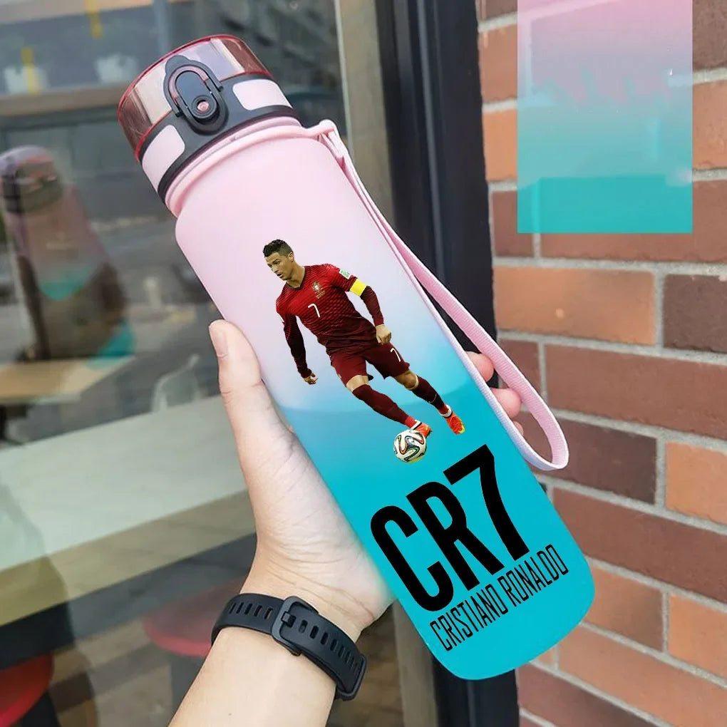 Cristiano Ronaldo Sports Water Bottle Leak Proof Colorful Plastic Cup Drinking Outdoor Travel Portable Gym Fitness Jugs gift