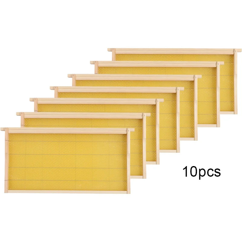 10-Piece Wooden Langstroth Beehive Frames – Square Design, Natural Wood, Beekeeping Supplies for Honey Production & Agricultural