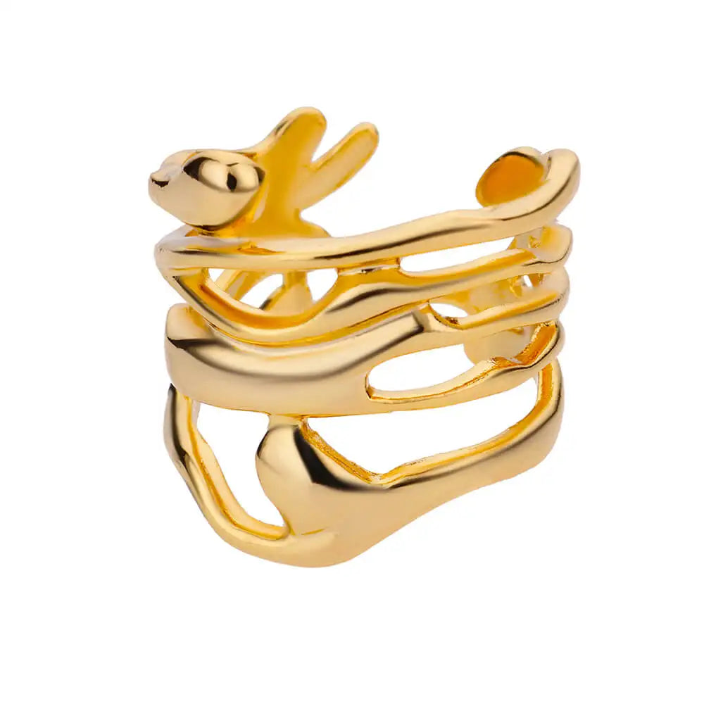 Stainless Steel Rings For Women 2026 Trend Open Gold Color Double Bead Ball Ring Wedding Aesthetic Jewelry Couple Gift anillos