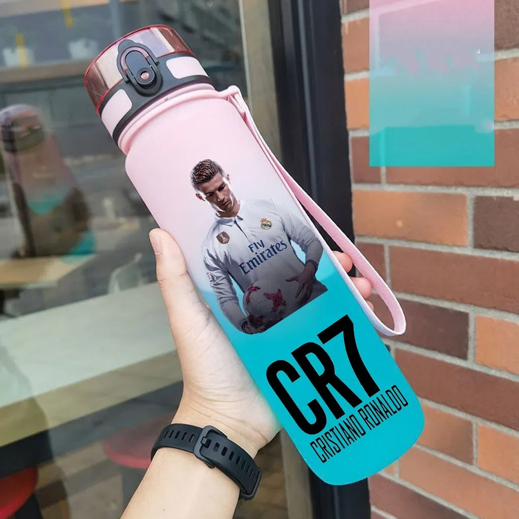 Cristiano Ronaldo Sports Water Bottle Leak Proof Colorful Plastic Cup Drinking Outdoor Travel Portable Gym Fitness Jugs gift