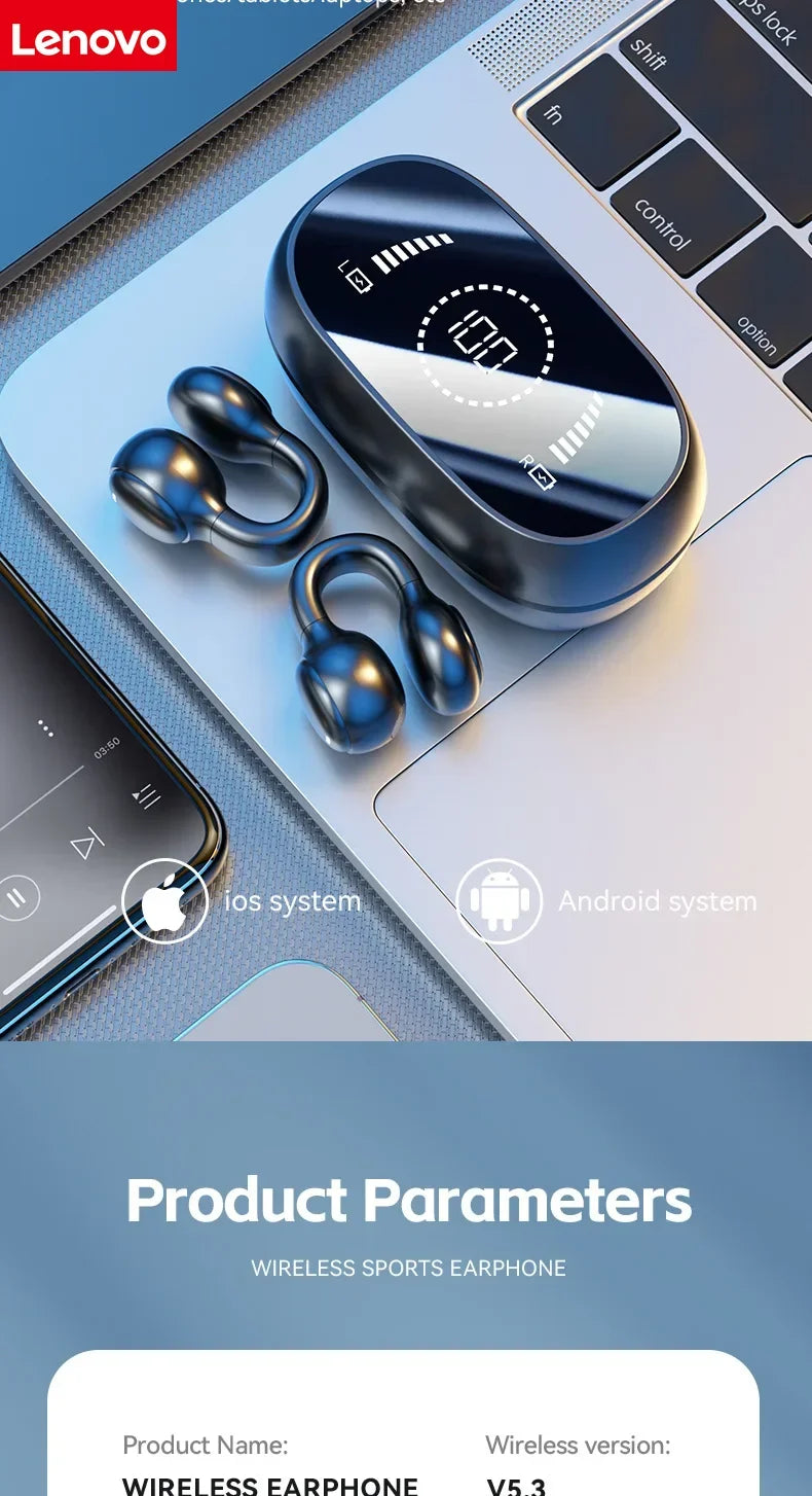 Lenove Original M47 Wireless Earbuds Bluetooth Headset Charging Earphones Bone Conduction Headphones
