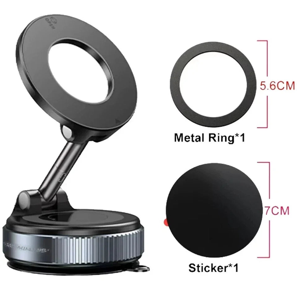 Foldable Vacuum Magnetic Car Phone Holder 360° Rotation Stable Universal Mount Strong Suction Cup