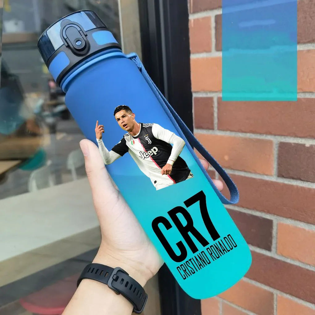Cristiano Ronaldo Sports Water Bottle Leak Proof Colorful Plastic Cup Drinking Outdoor Travel Portable Gym Fitness Jugs gift
