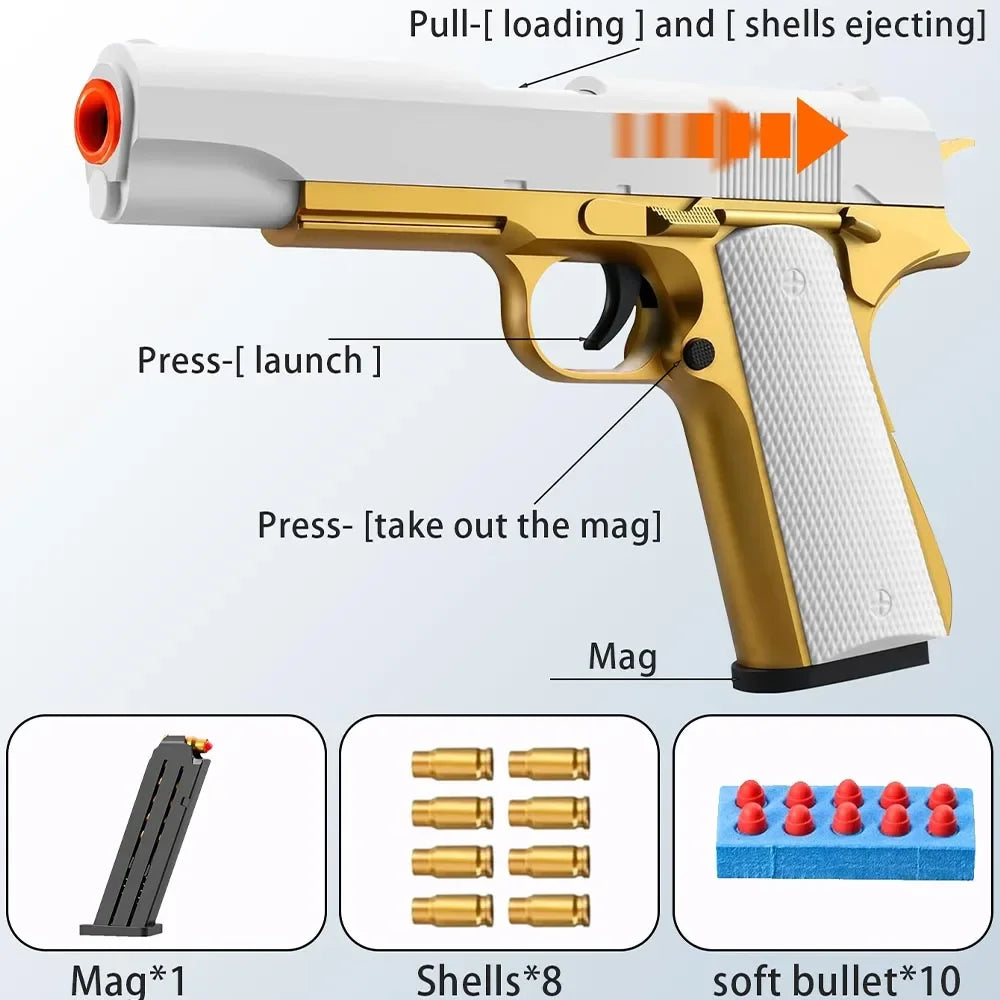 Safe Toy Gun For Kids Boys Soft Bullet Gun Pistol Birthday Gift Dropshiping Shopify TikTok Toys