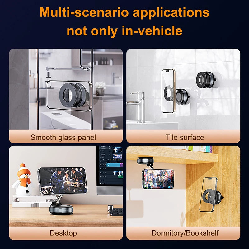 2026 New 360 ° Adjustable Suction Cup Phone Holder Vacuum Magnetic Car Phone Holder Magnetic Foldable Phone Holder Pocket Sized