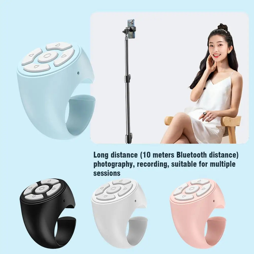 Blutooth Remote Control Scrolling Ring Finger Wireless Mobile Phone Video Selfie Stick Camera Controller Tiktoks Remote