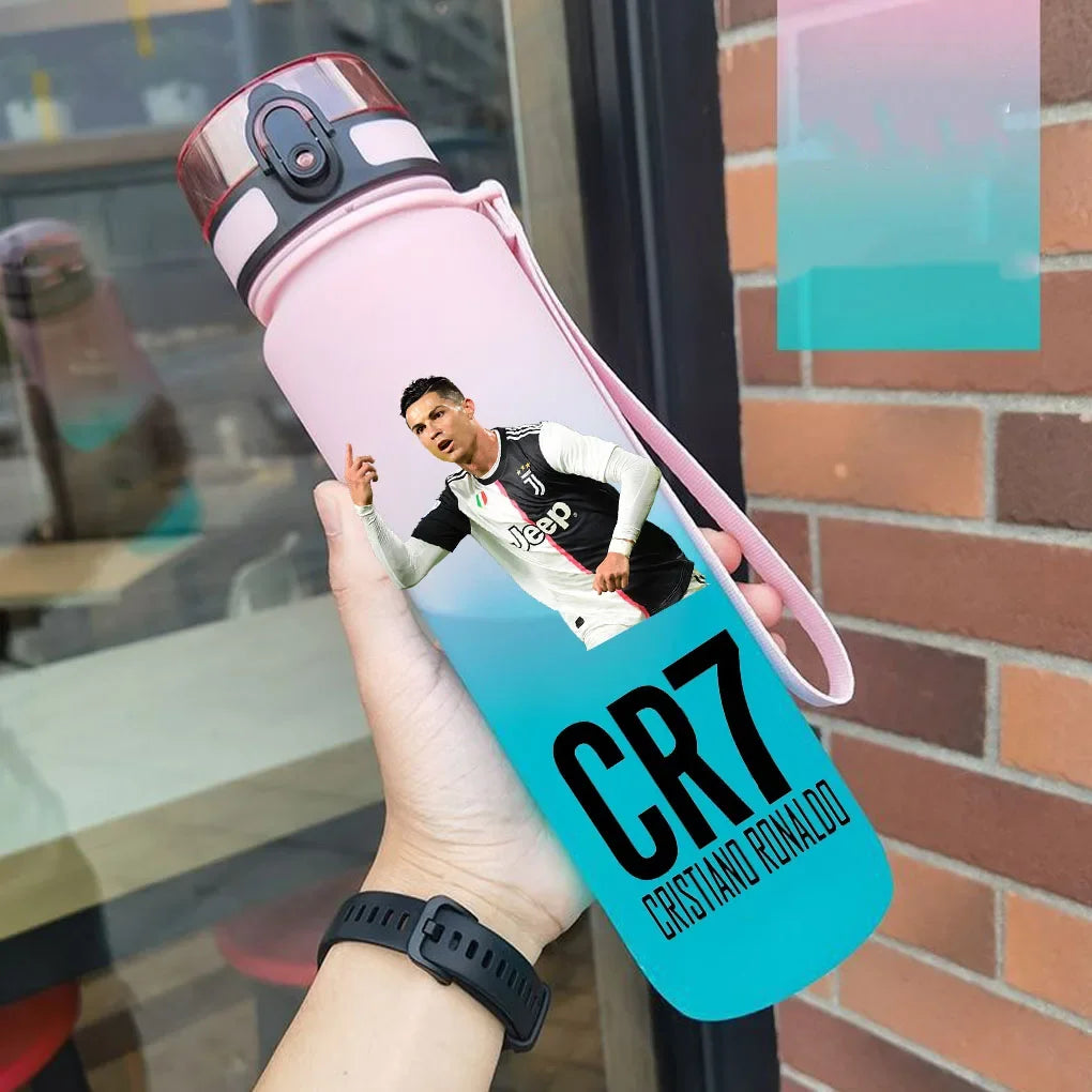 Cristiano Ronaldo Sports Water Bottle Leak Proof Colorful Plastic Cup Drinking Outdoor Travel Portable Gym Fitness Jugs gift