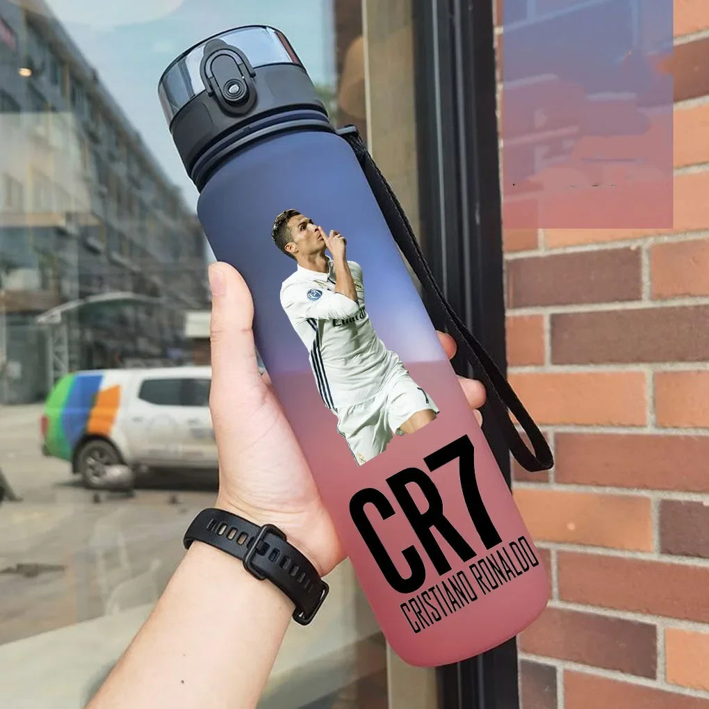 Cristiano Ronaldo Sports Water Bottle Leak Proof Colorful Plastic Cup Drinking Outdoor Travel Portable Gym Fitness Jugs gift