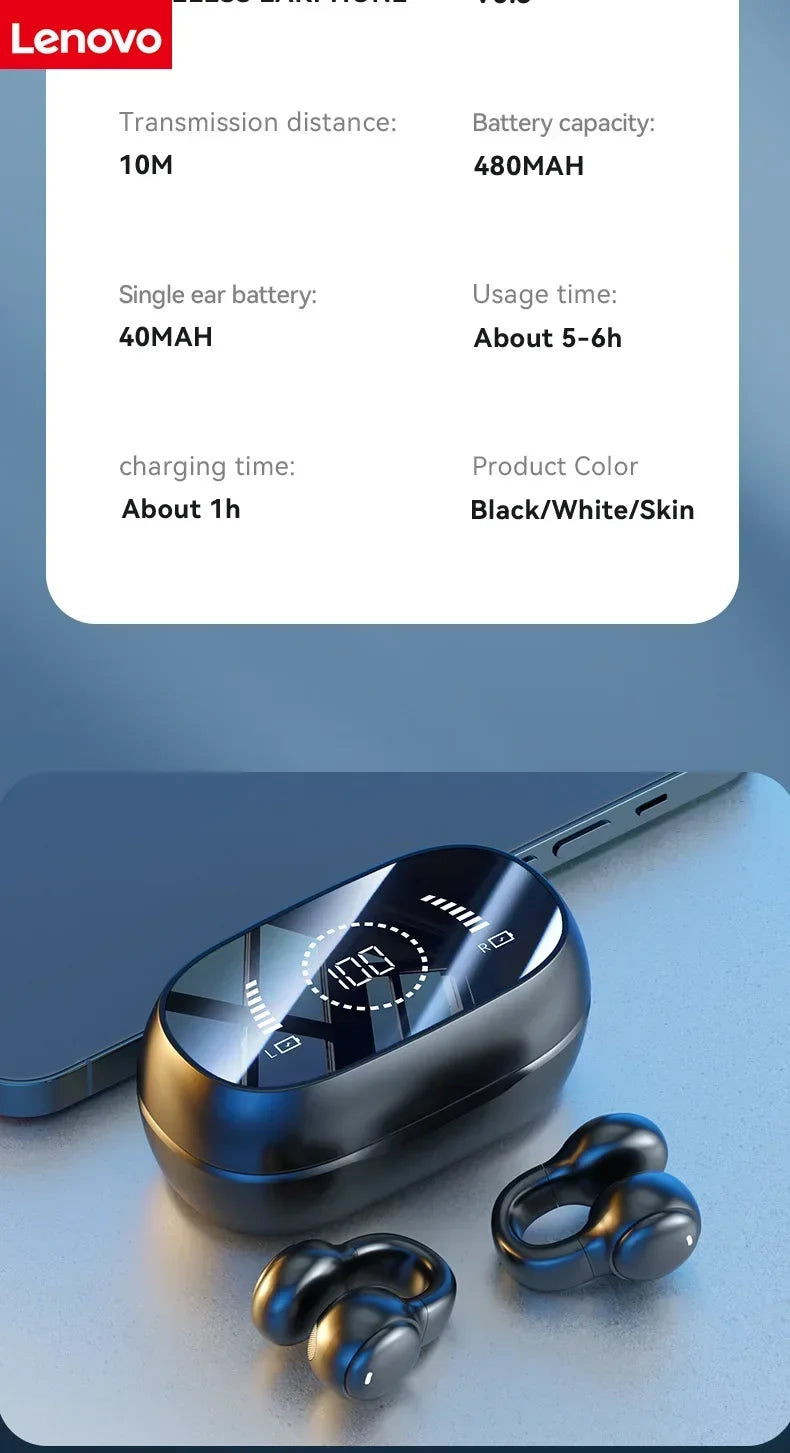 Lenove Original M47 Wireless Earbuds Bluetooth Headset Charging Earphones Bone Conduction Headphones