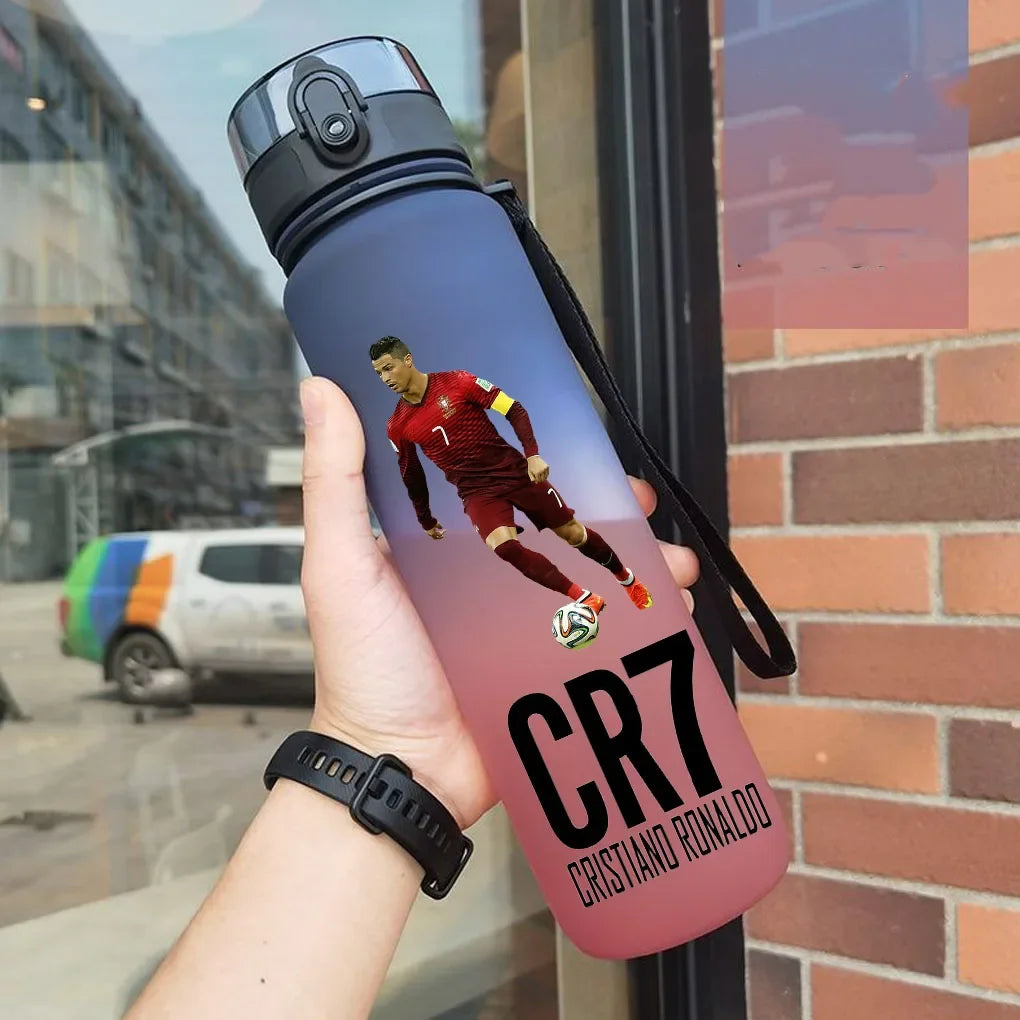 Cristiano Ronaldo Sports Water Bottle Leak Proof Colorful Plastic Cup Drinking Outdoor Travel Portable Gym Fitness Jugs gift