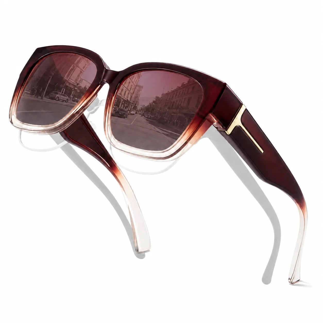 Coolear Fit Over Sunglasses Mens Womens Polarised, Wear Over Glasses Sunglasses Ladies Sun Spectacles for Driving Walking Sport UV400 Protection