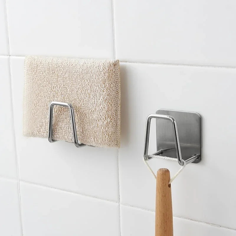 Stainless Steel Sink Sponge Holder – Self-Adhesive Kitchen Sink Rack