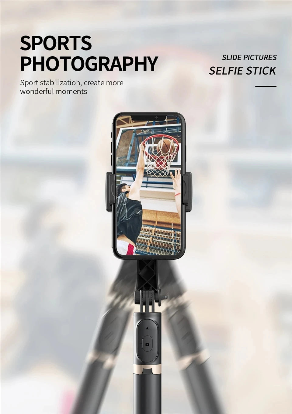 BSLIUFANG NEW mini 360 Rotation Following Shooting Mode Stabilizer Gimbal For Smartphone Live Photography Selfie Stick Tripod