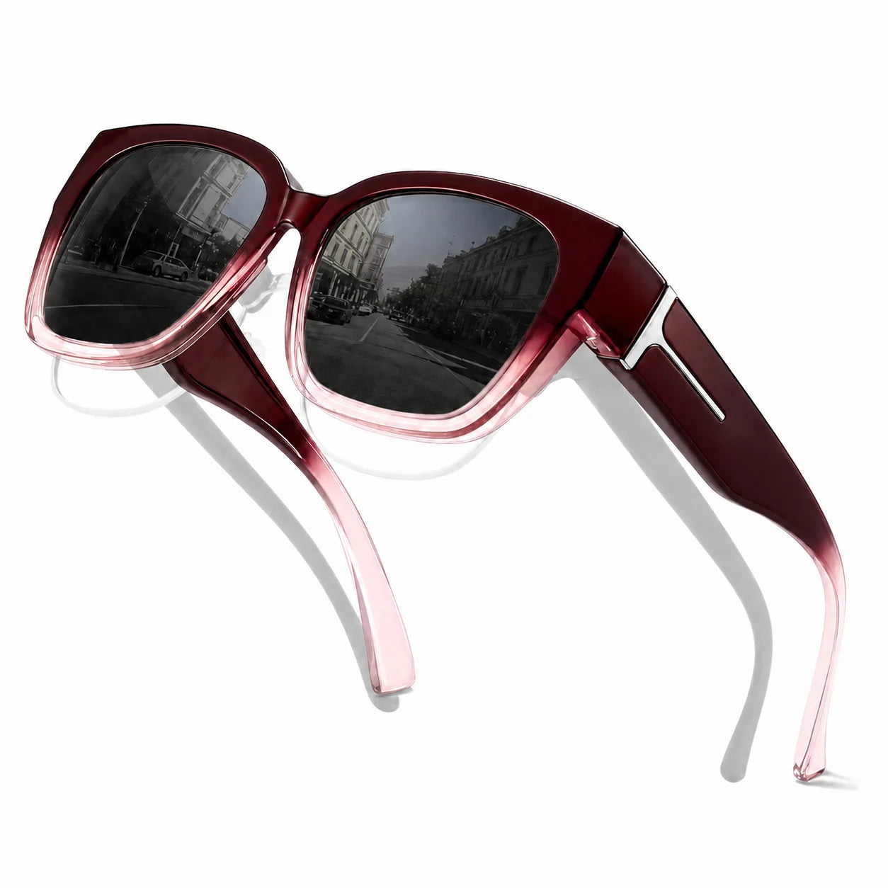 Coolear Fit Over Sunglasses Mens Womens Polarised, Wear Over Glasses Sunglasses Ladies Sun Spectacles for Driving Walking Sport UV400 Protection