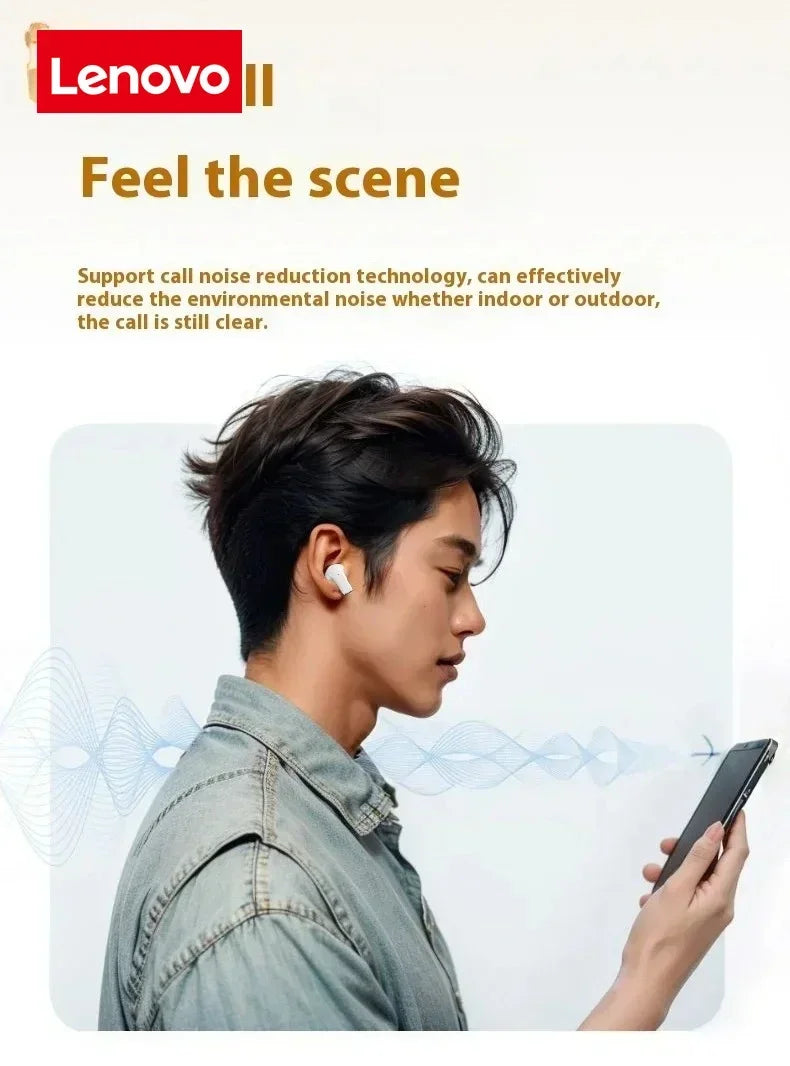 Lenovo Pro 5s Headphones Mini Portable Wireless Bluetooth Earphones Noise Reduction and Long Battery Life With Mic 2026