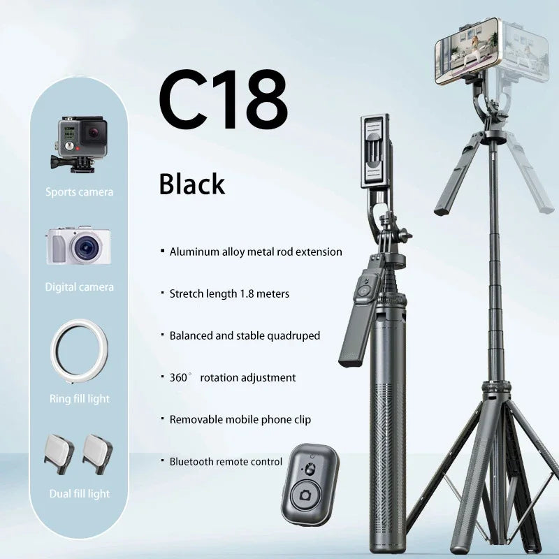 C17 Selfie Stick Intelligent Ai Mobile Follow-Up Anti Shake Retractable Pan Tilt Automatic Camera Tool Phone Holder